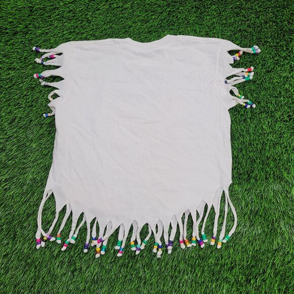 Vintage Jamaican Fringed Shirt Womens Small 18x18 Punta-Cana - Picture 2 of 11